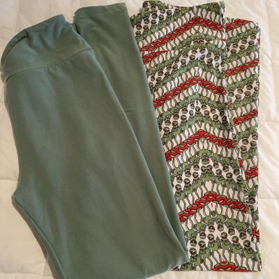 Women’s One Size Lularoe Leggings Lot Of 2 Multi Color NWOT